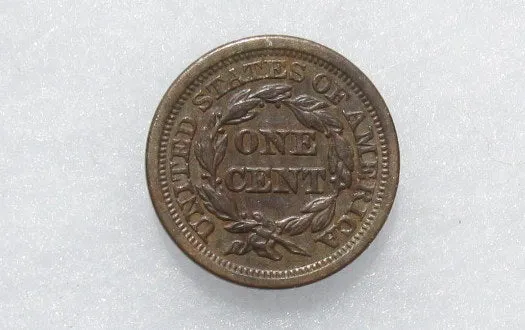1853 Large Cent AU-50