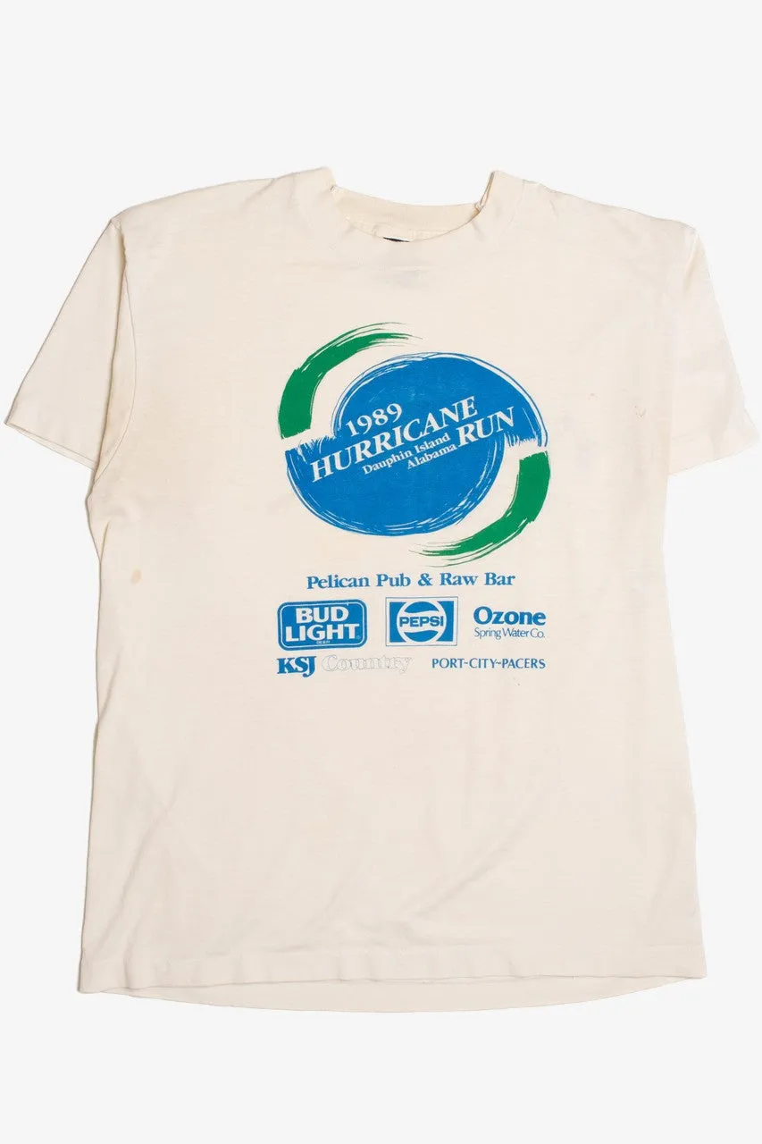 1989 Dauphin Island Alabama Hurricane Run T-Shirt