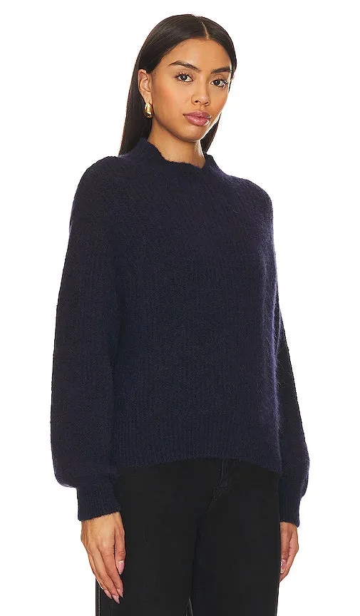 American Vintage East Mock Neck Sweater in Navy