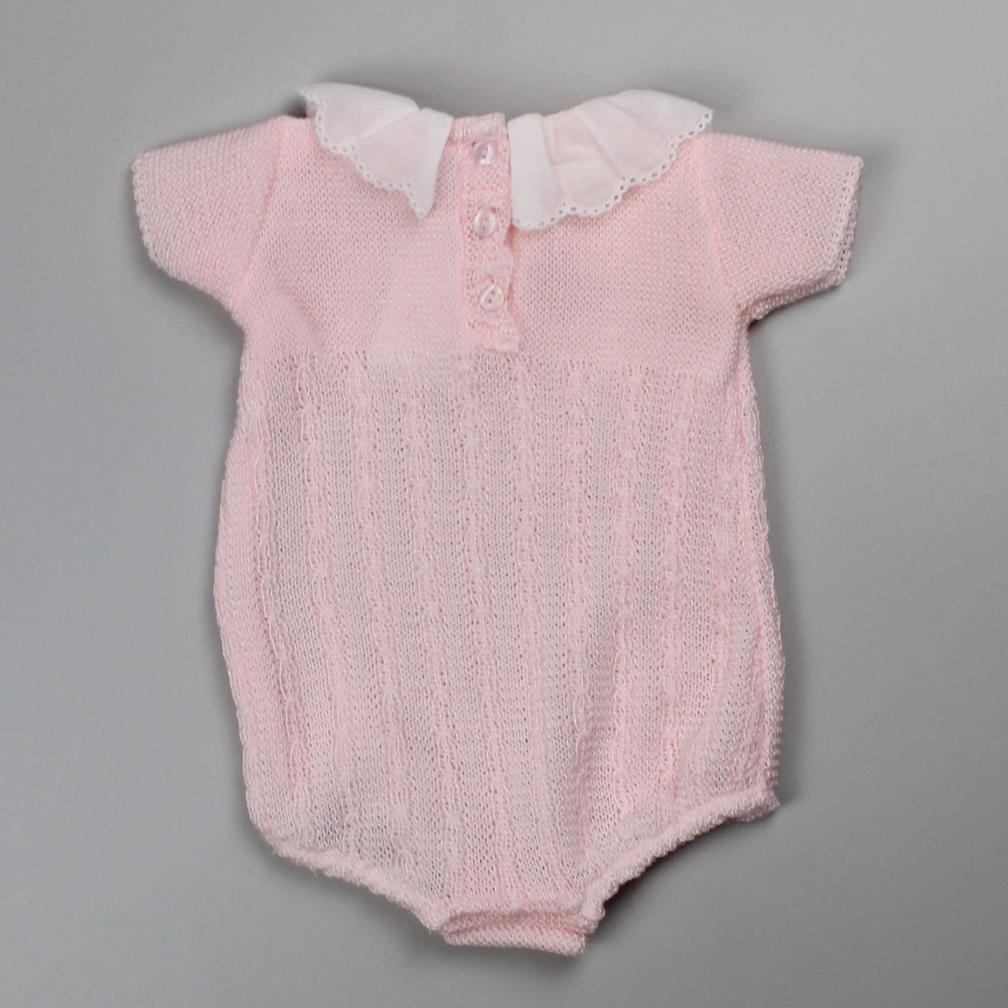 Baby Girl Knitted Romper - Pink