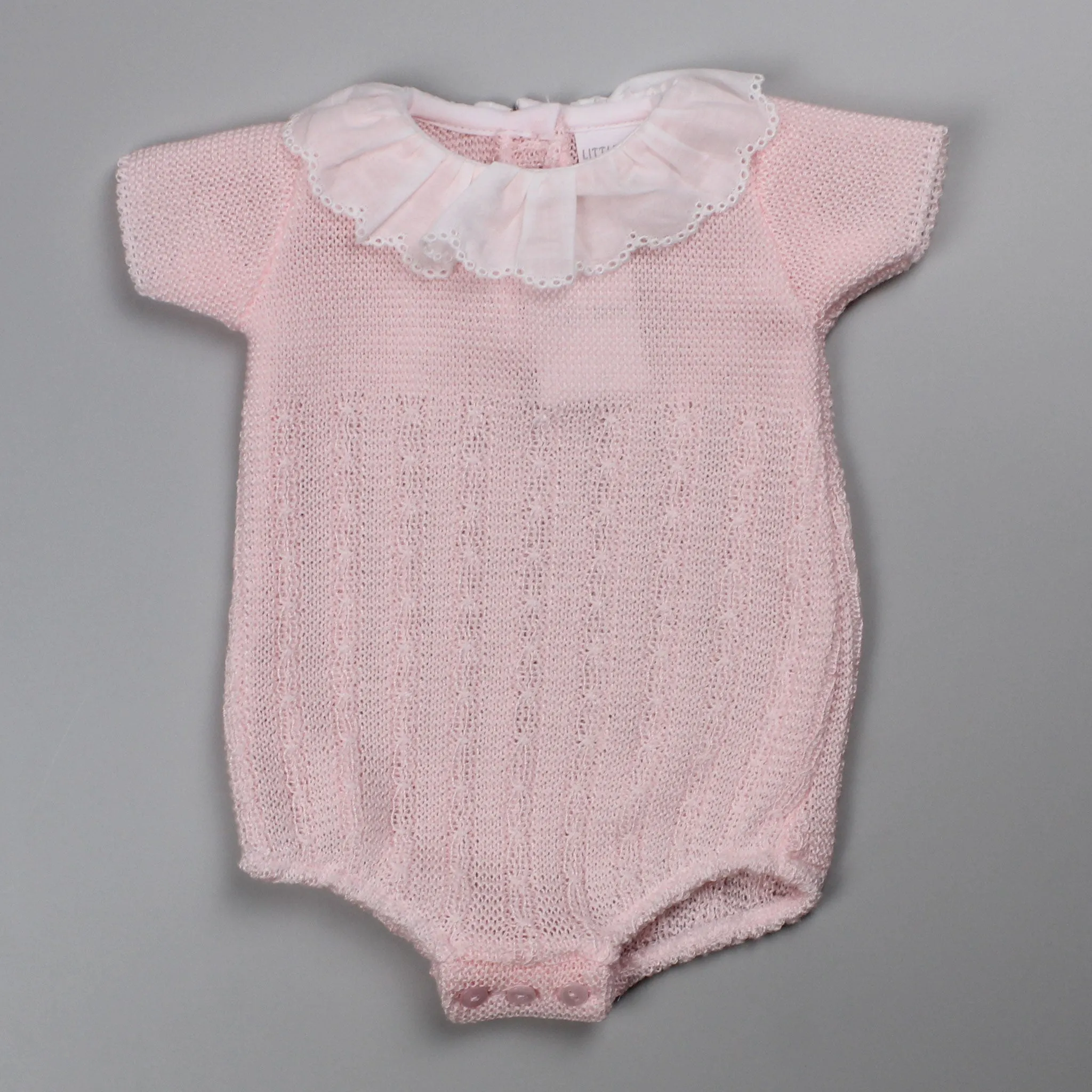 Baby Girl Knitted Romper - Pink