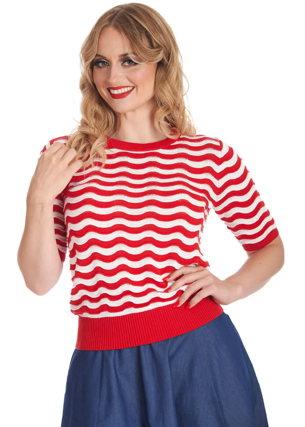 Banned Catching Waves 60's Jumper Red
