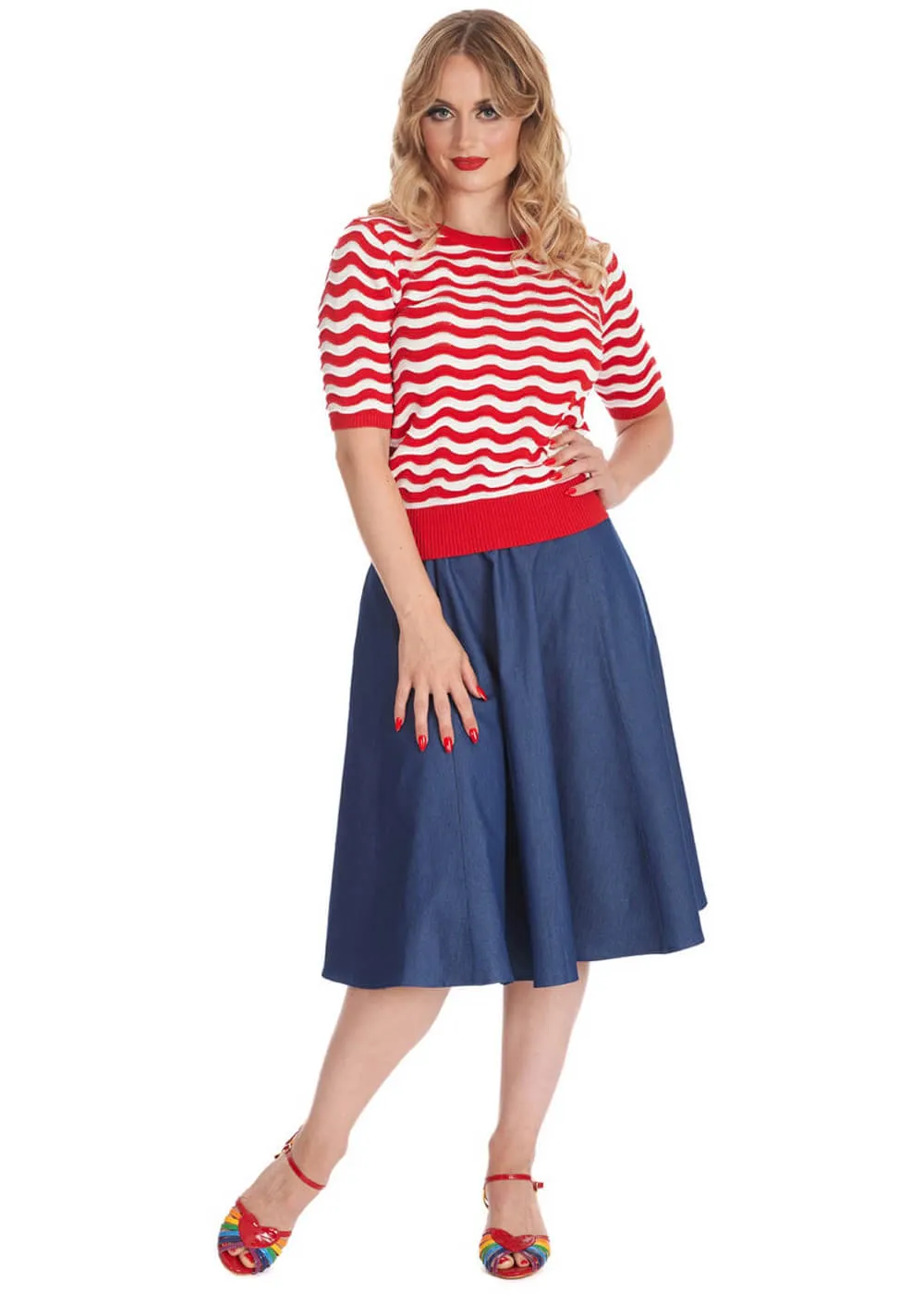 Banned Catching Waves 60's Jumper Red