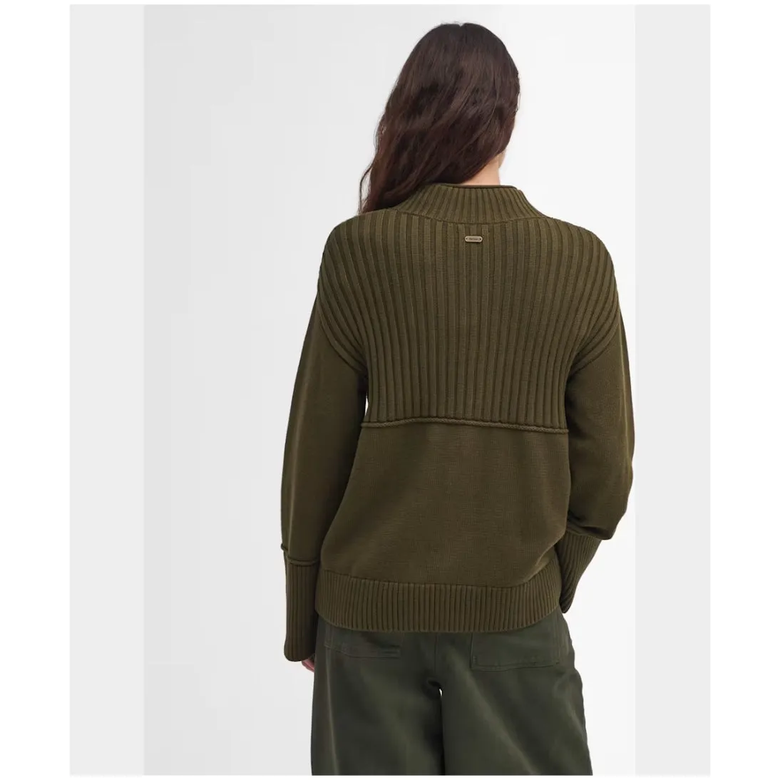 Barbour Andi High-Neck Jumper Dark Moss LKN1545GN72