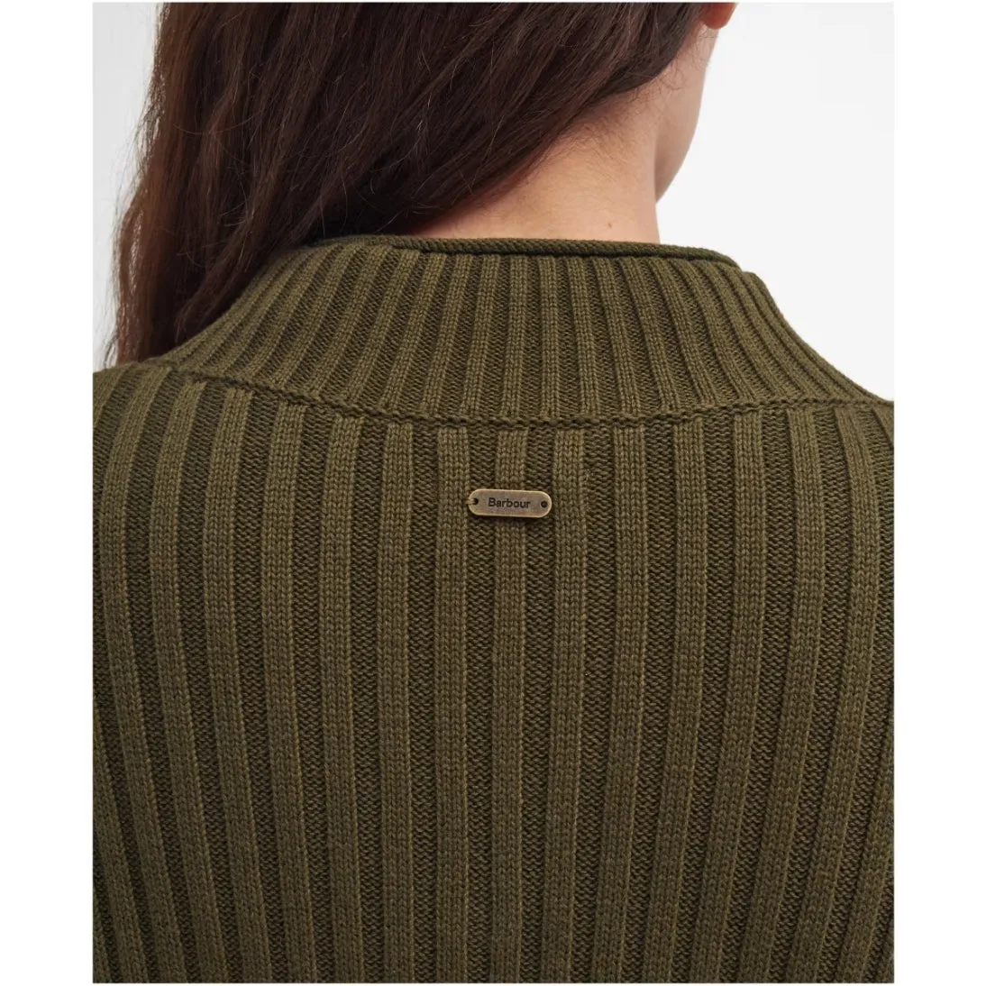 Barbour Andi High-Neck Jumper Dark Moss LKN1545GN72
