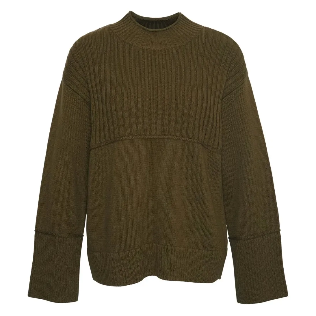 Barbour Andi High-Neck Jumper Dark Moss LKN1545GN72