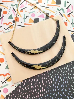 Black and Gold Bolt Necklace