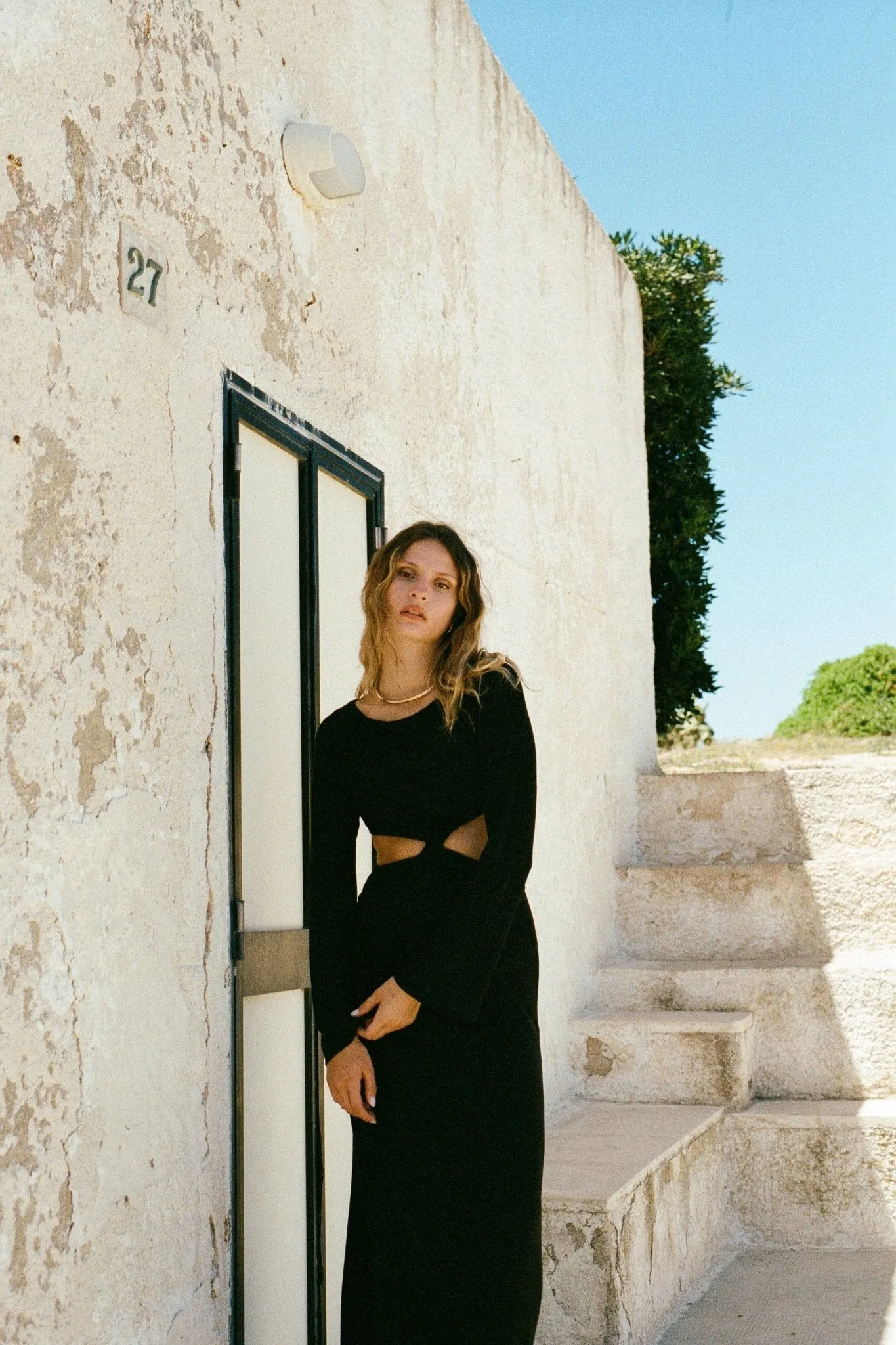 Black Long Sleeve Scarlett Maxi Dress