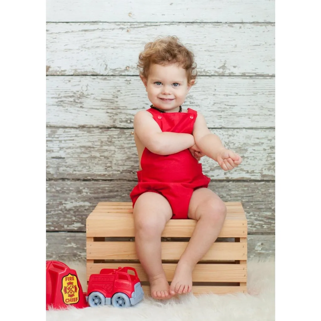 Boys Red Baby Romper