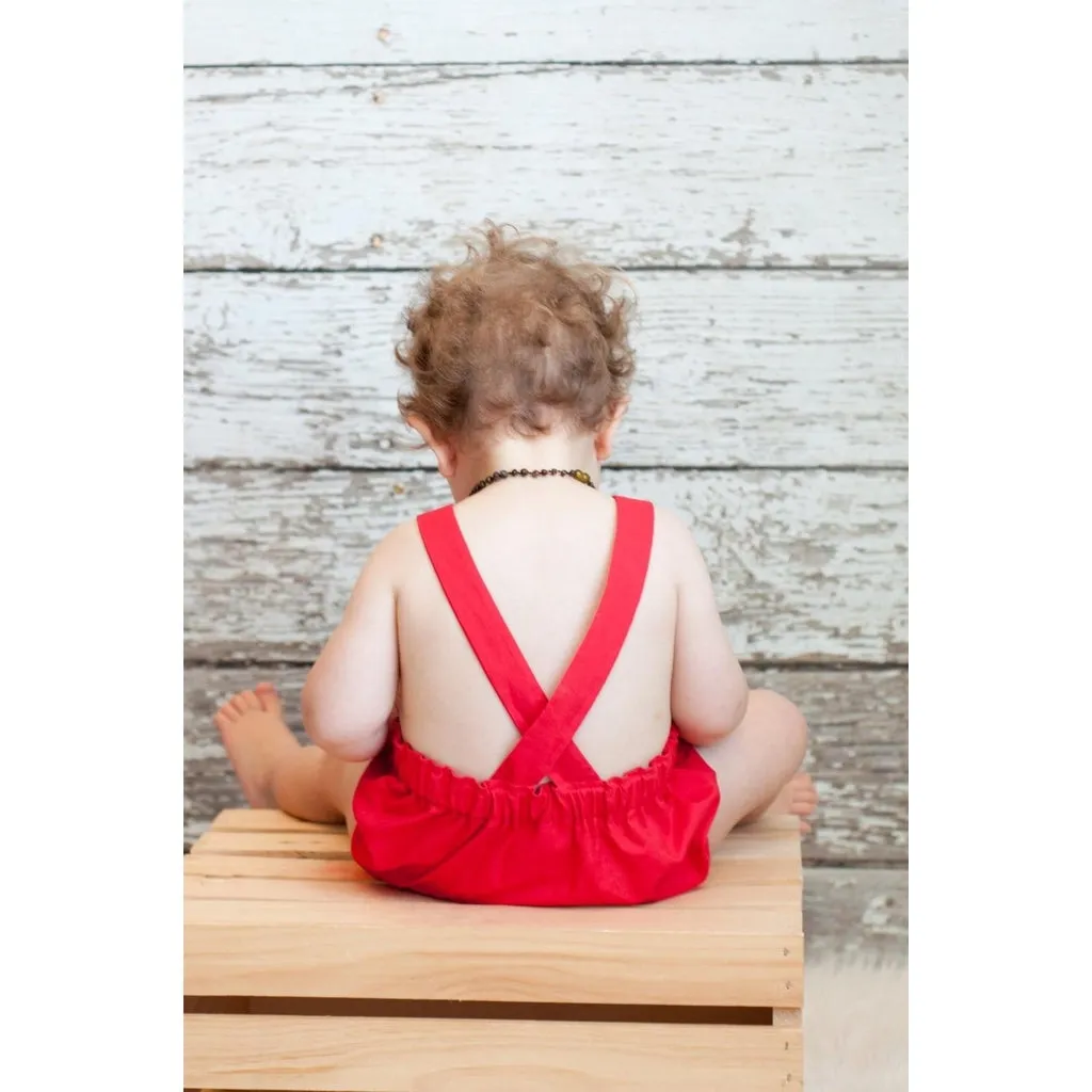 Boys Red Baby Romper