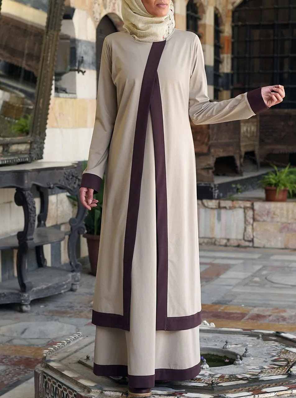 Crossover Double Layer Abaya