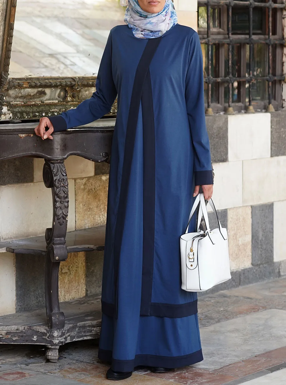 Crossover Double Layer Abaya