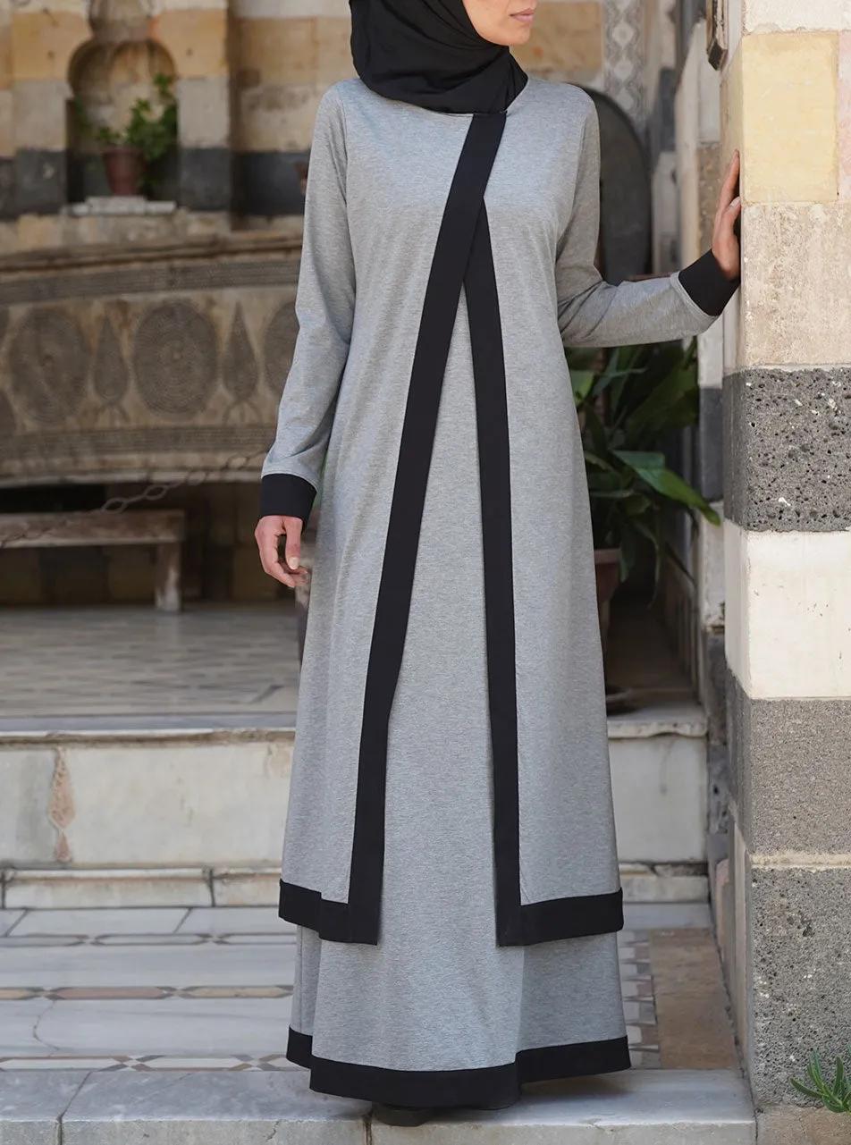 Crossover Double Layer Abaya