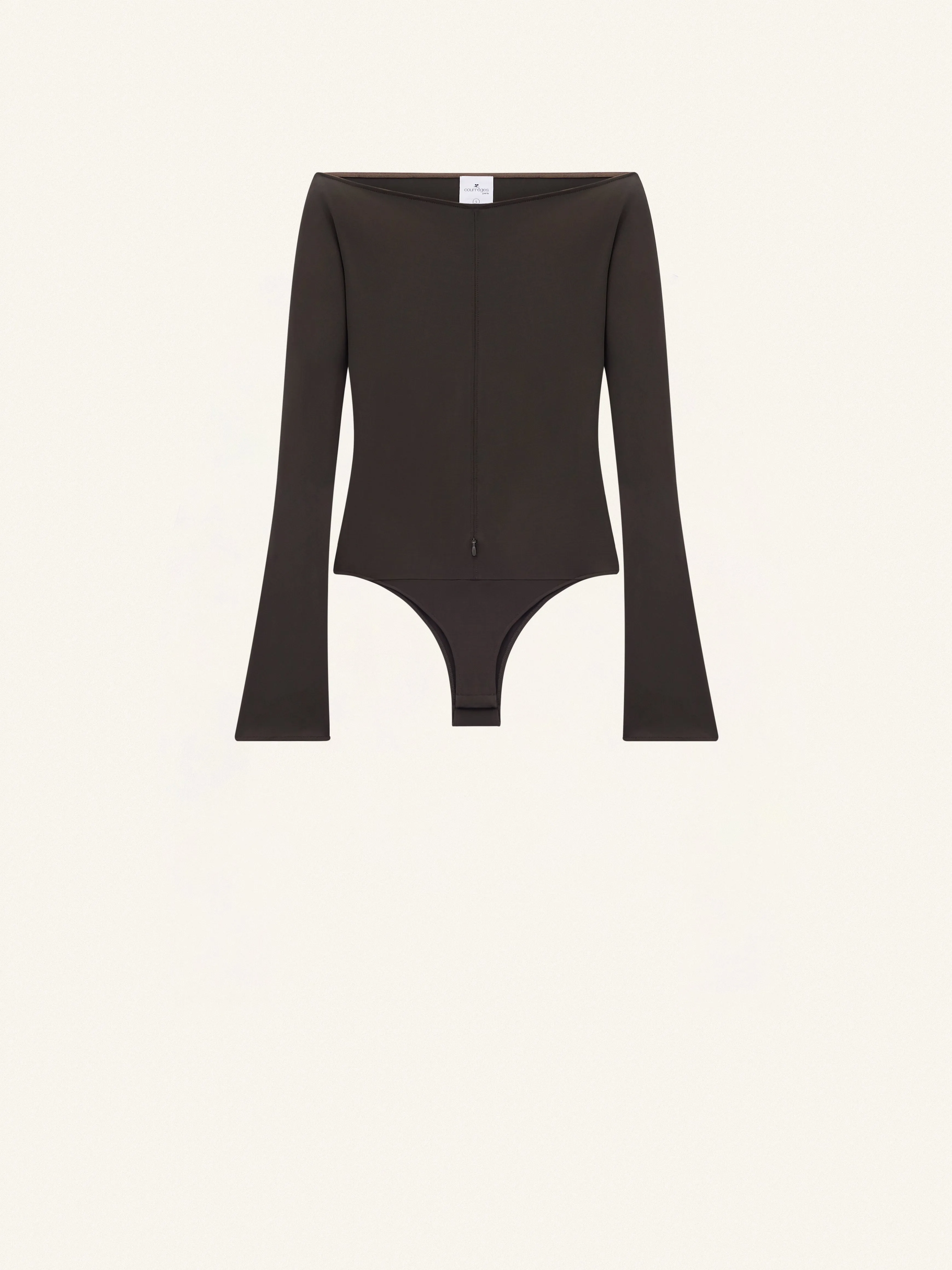 Drop Zipped Crepe Jersey Bodysuit