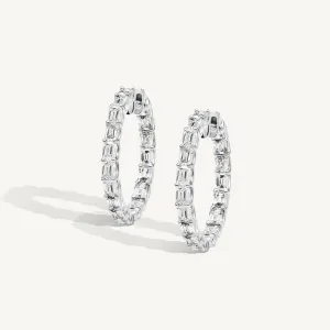 Emerald Cut Hoops