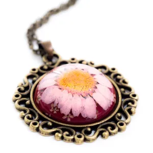 Flower Necklace Classic Orb Pink