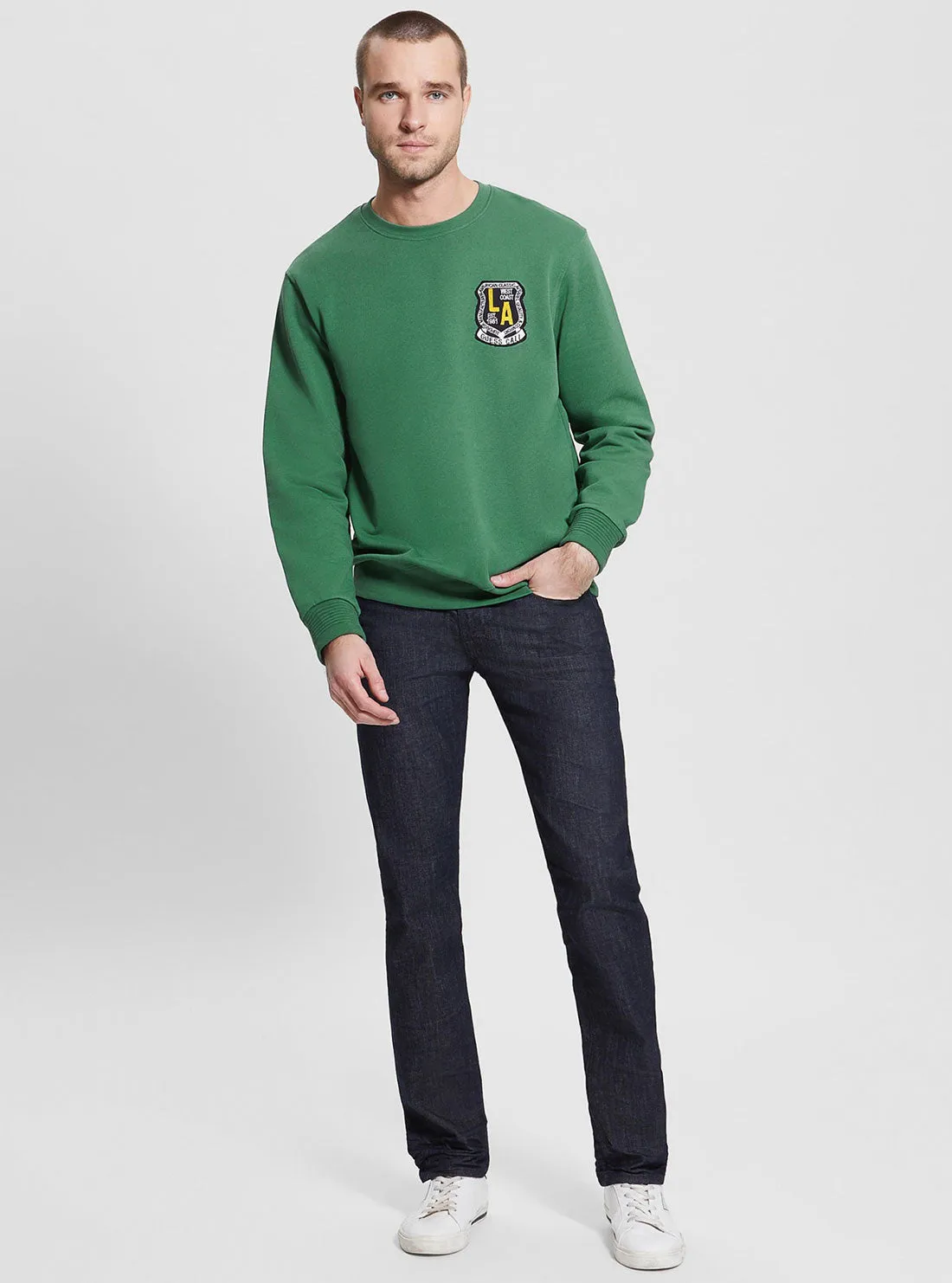Green Yustin Logo Embroidered Jumper