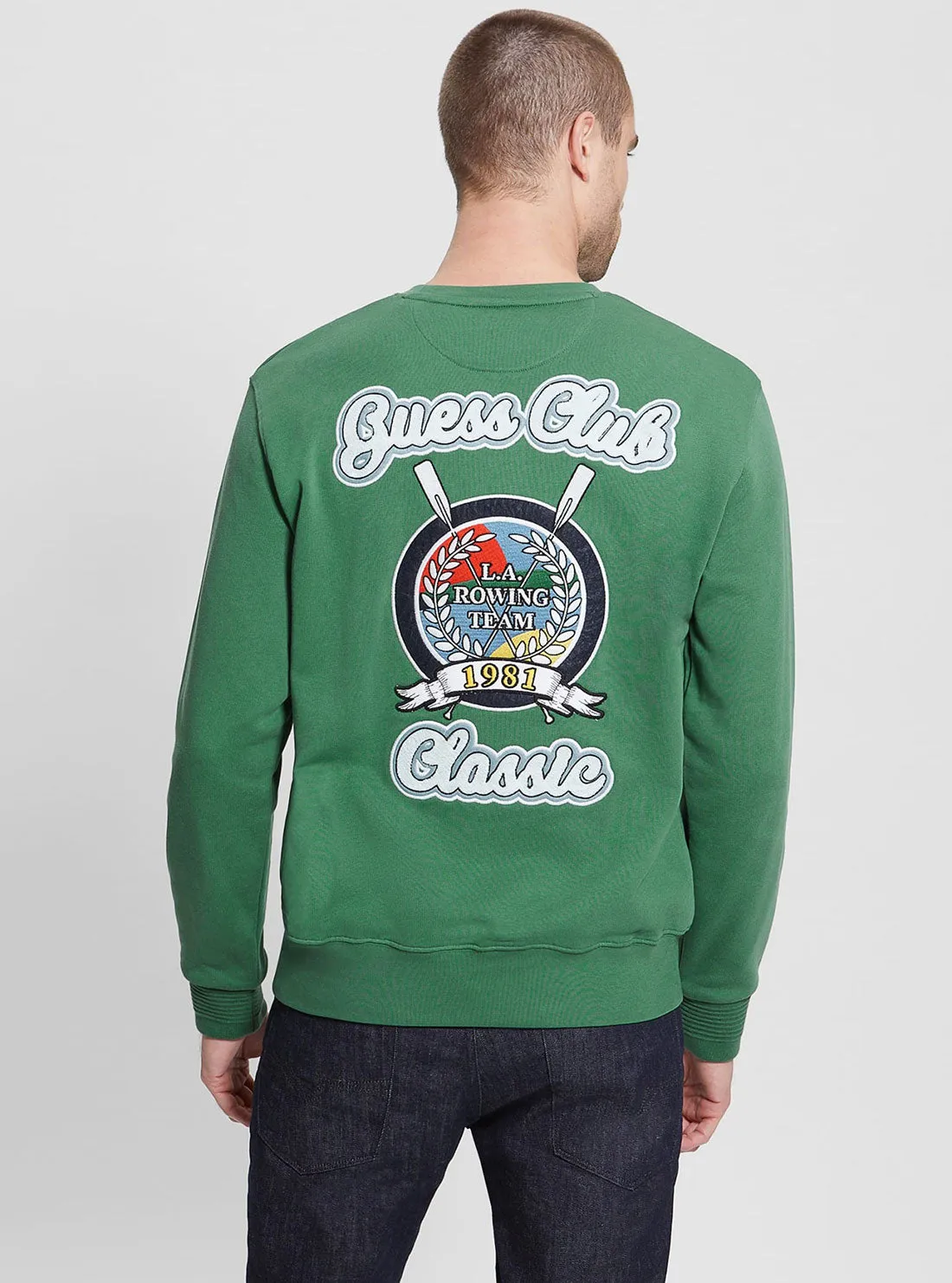 Green Yustin Logo Embroidered Jumper