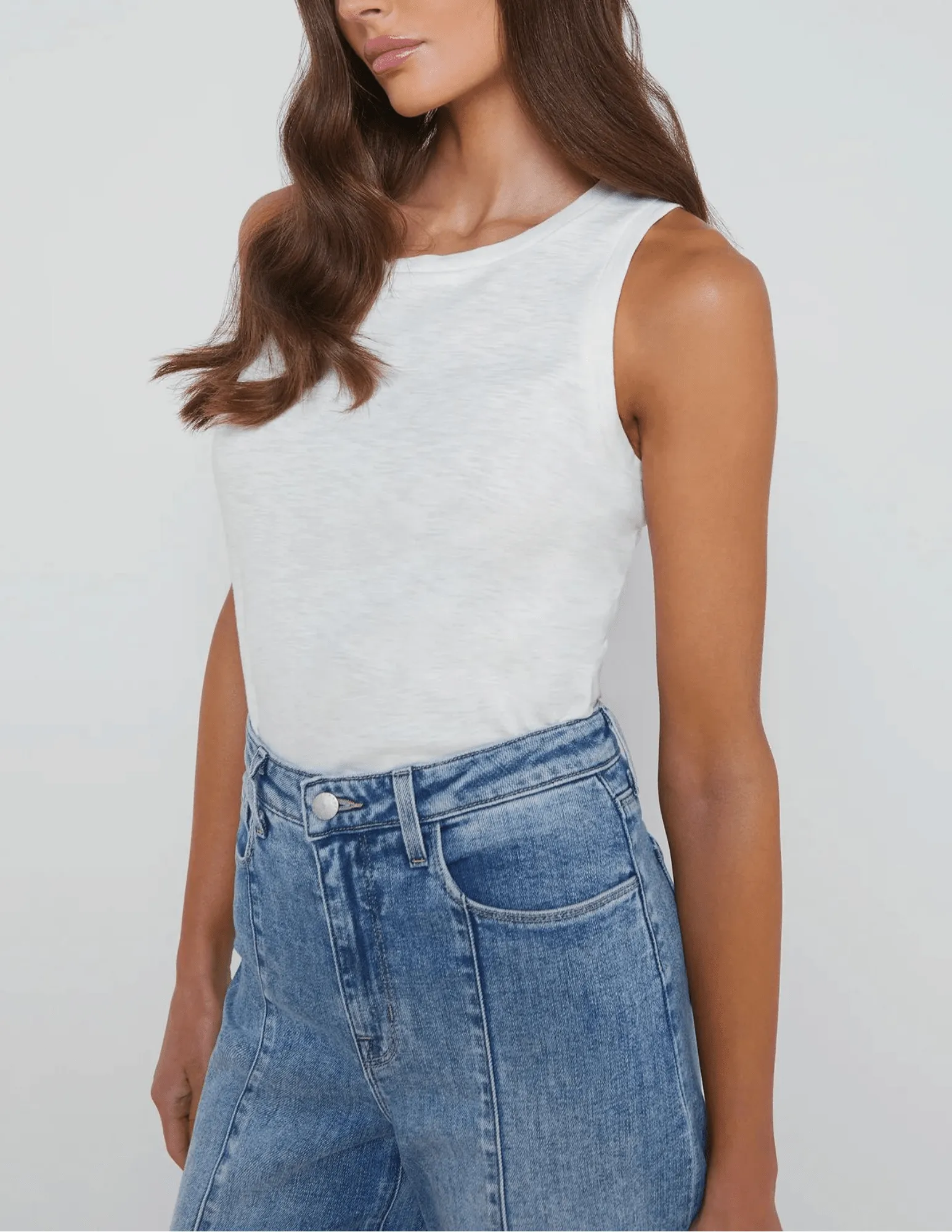 L'Agence Mikaela Cotton Tank Top