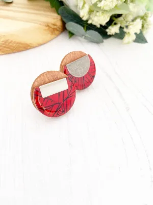 Large Statement Cocktail Ring in Red & Black