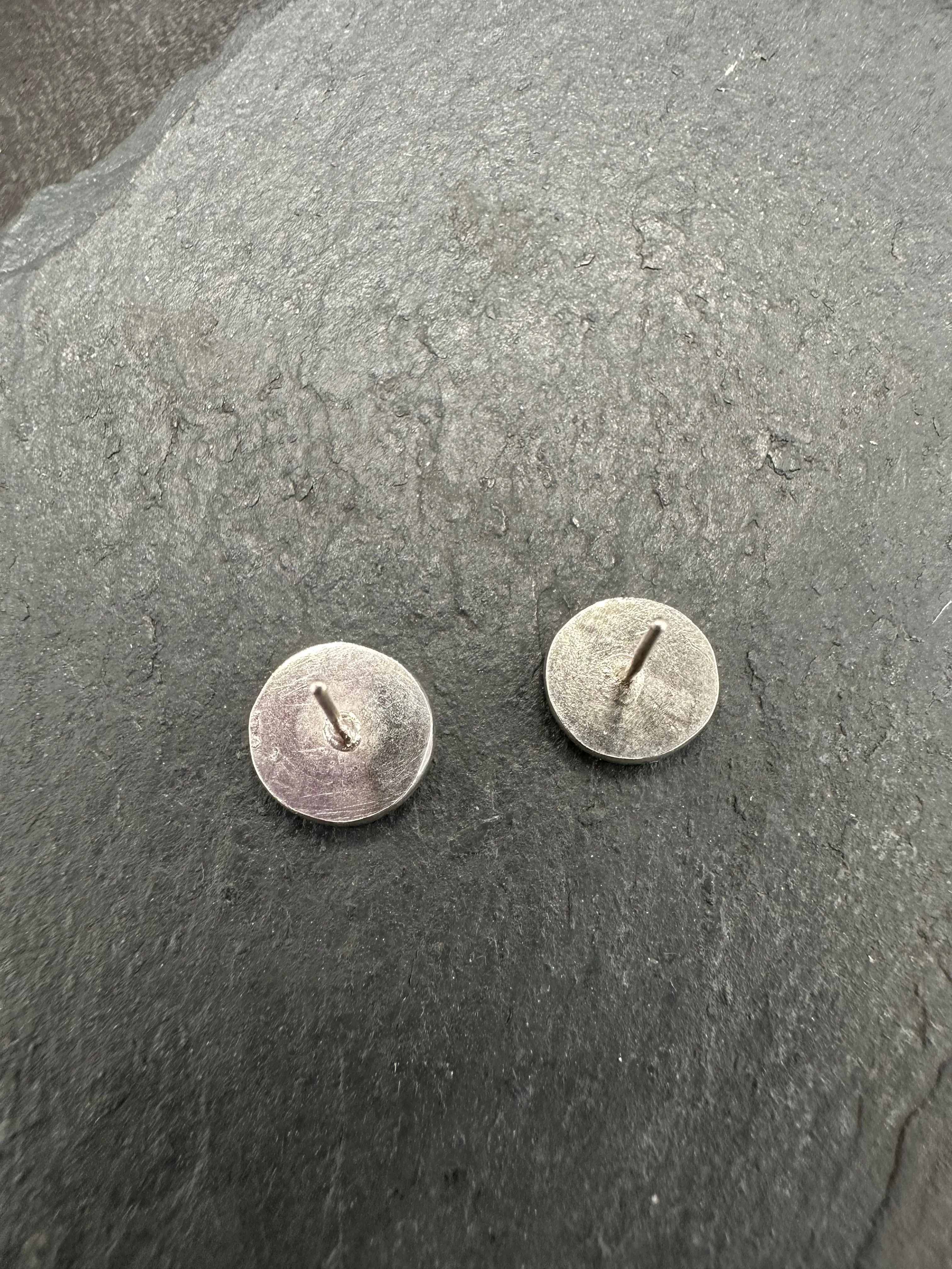 Large Textured Silver Studs