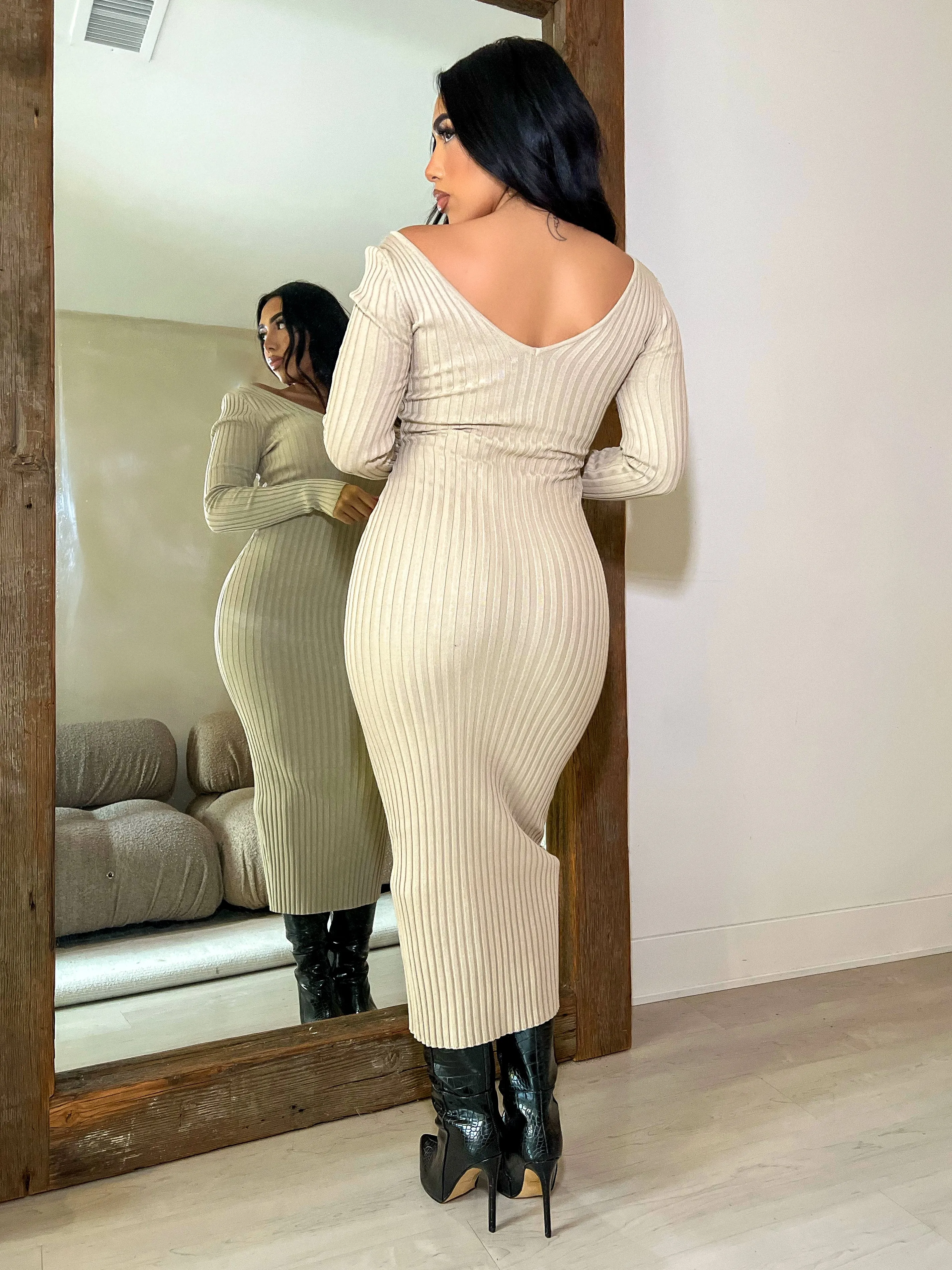 Laura's Fav Knit Dress (Stone)