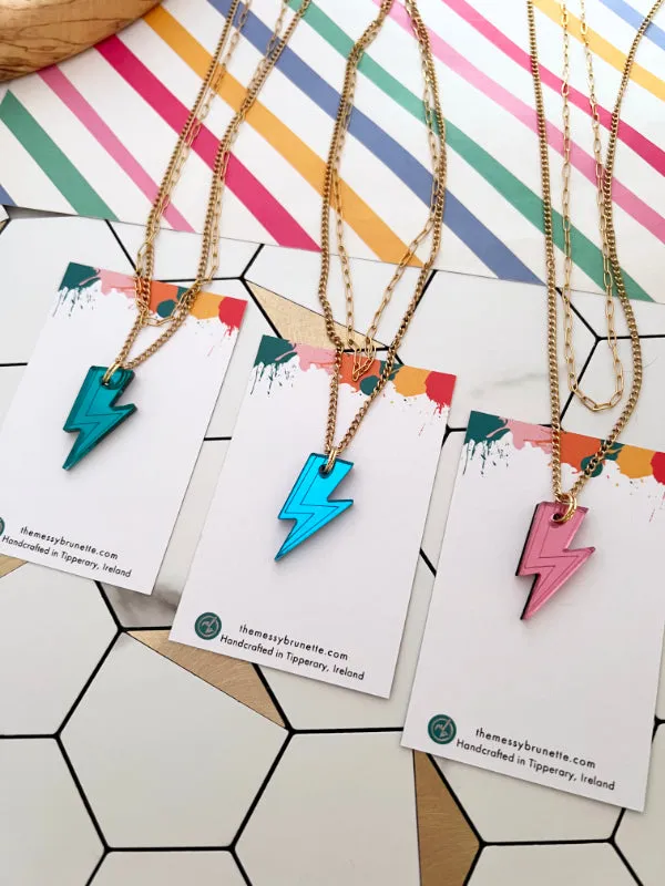 Lightning Bolt Layered Necklace in 3 Colours