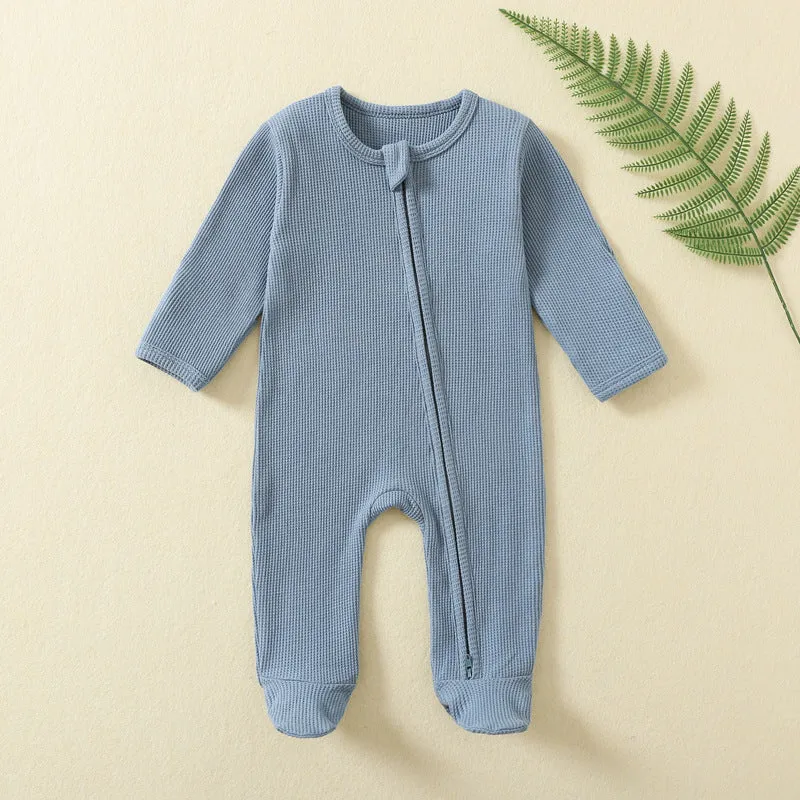 Long Sleeve Waffle Cotton Onesie