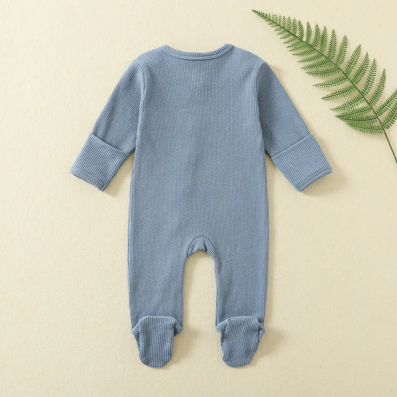 Long Sleeve Waffle Cotton Onesie