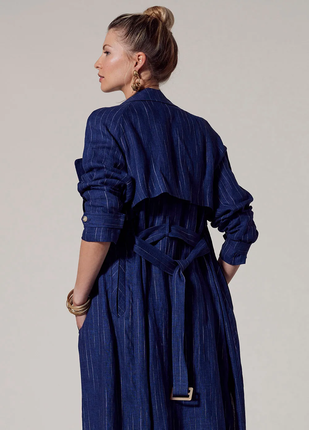 Loobies Story Chianti Trench Coat – Denim Blue