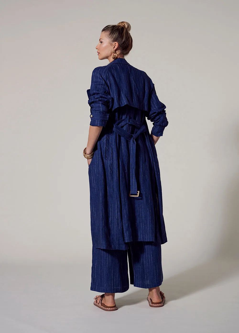 Loobies Story Chianti Trench Coat – Denim Blue