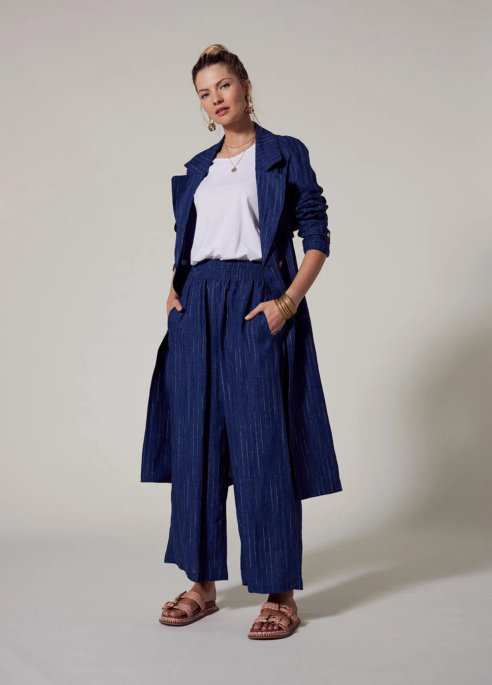 Loobies Story Chianti Trench Coat – Denim Blue