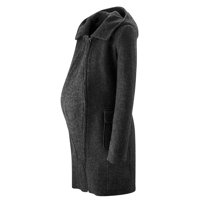 Mamalila  Maternity   Babywearing Wool Coat Vienna Anthracite
