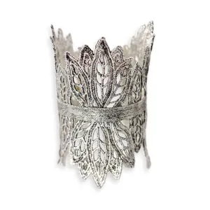Matilde - Leaf Lace Cuff Bracelet in sterling silver