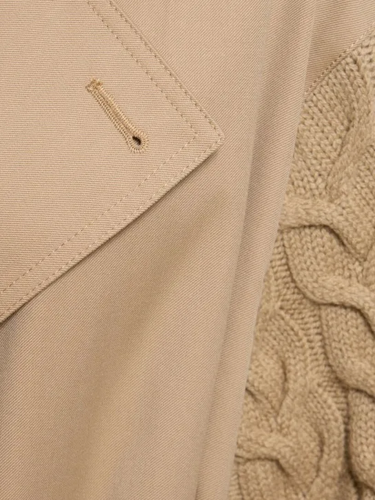 Max Mara   Cicladi wool knit &amp; cotton long coat 