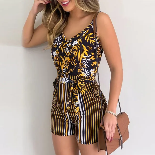 Melinda Detailed Open-Back Romper