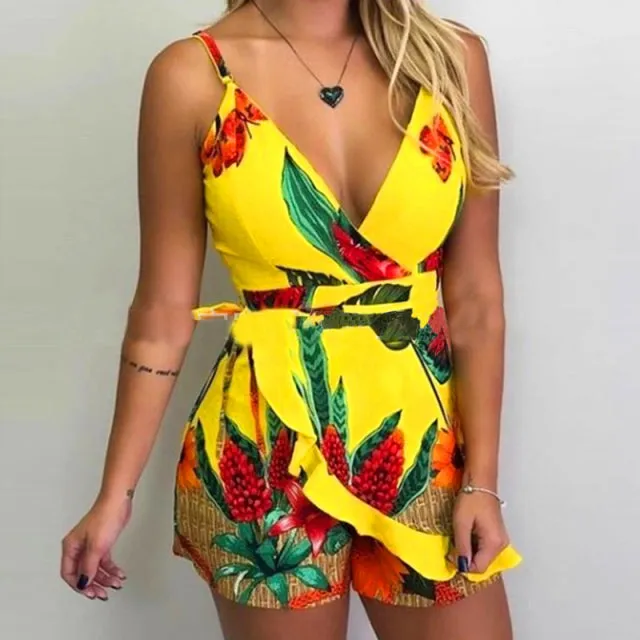 Melinda Detailed Open-Back Romper