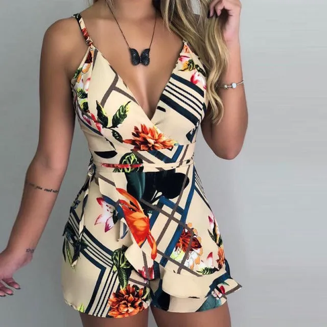 Melinda Detailed Open-Back Romper