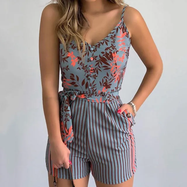 Melinda Detailed Open-Back Romper