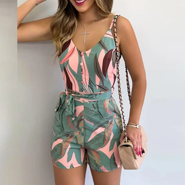 Melinda Detailed Open-Back Romper