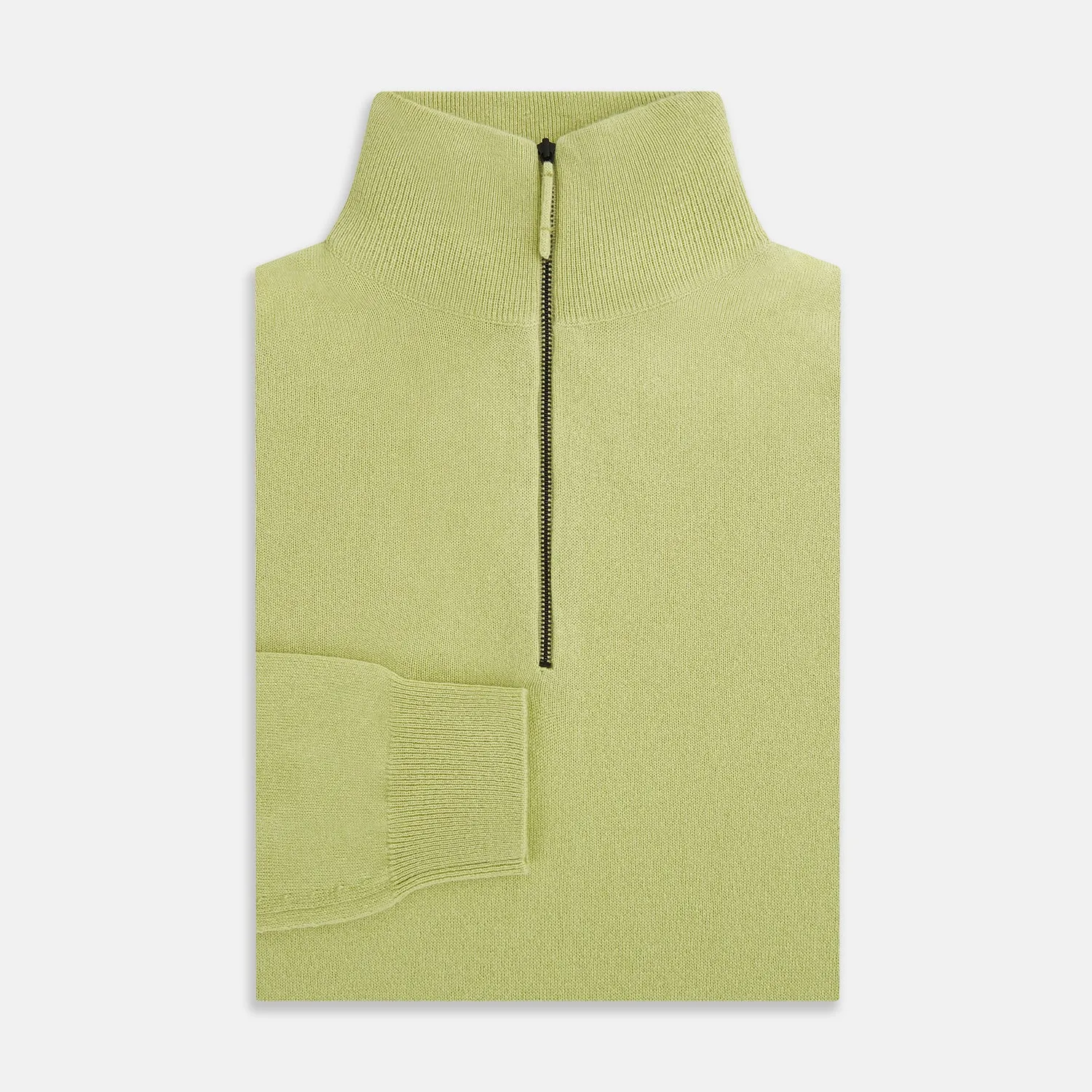 Melon Green Half-Zip Cashmere Jumper