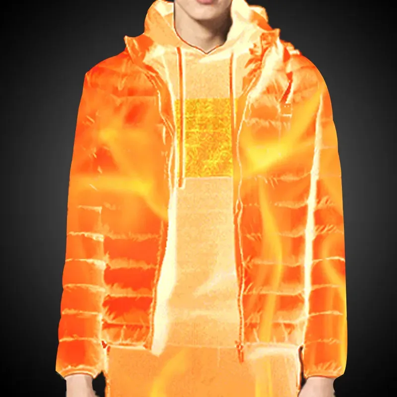 Men Winter Warm USB Heating Jackets Smart