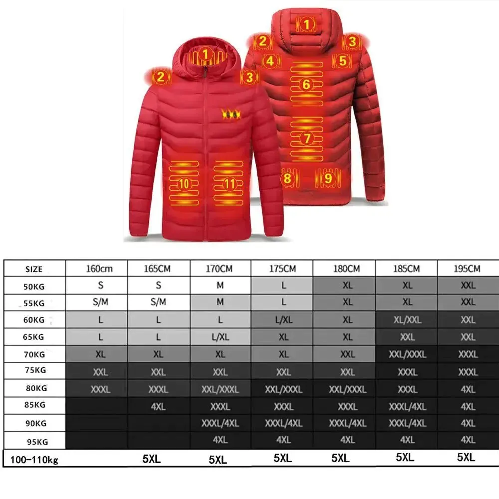 Men Winter Warm USB Heating Jackets Smart