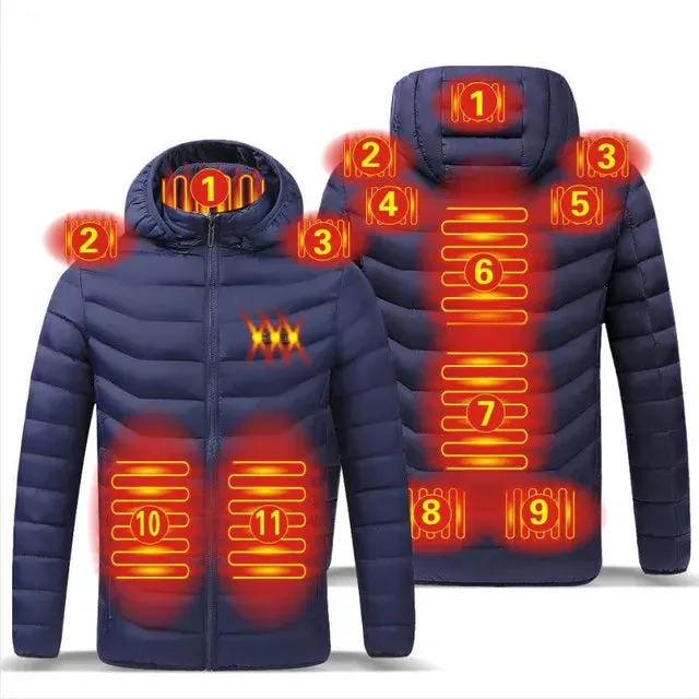 Men Winter Warm USB Heating Jackets Smart
