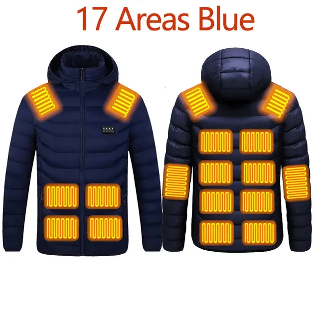 Men Winter Warm USB Heating Jackets Smart