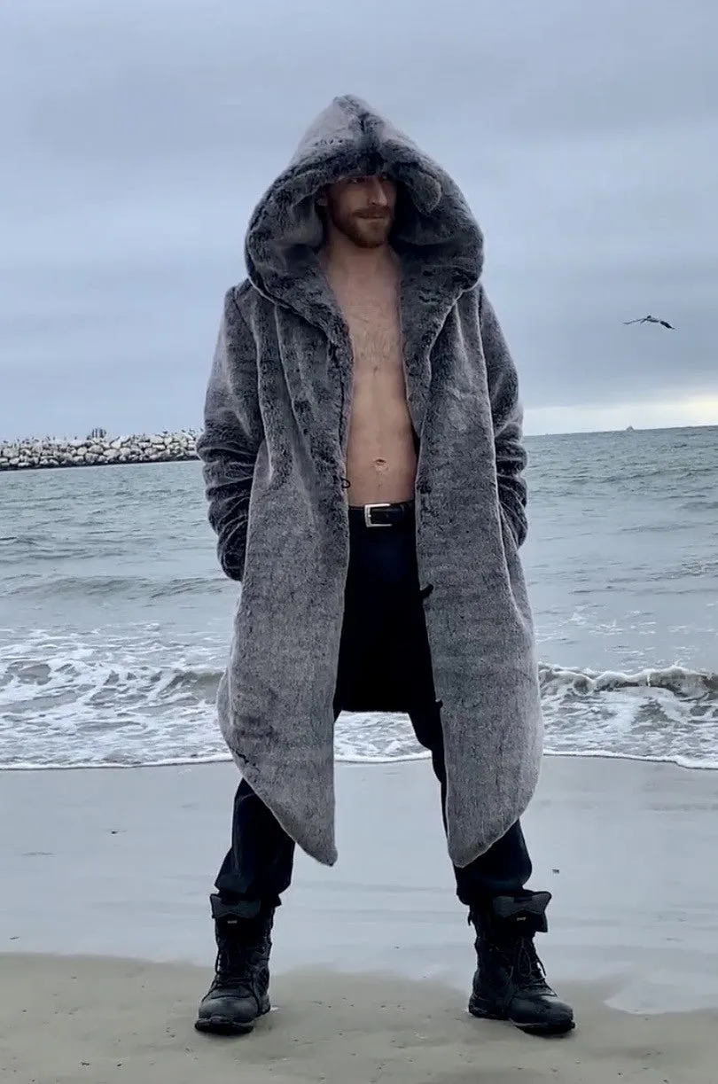 Men's Desert Warrior Coat in "Silver Jaguar" Chinchilla