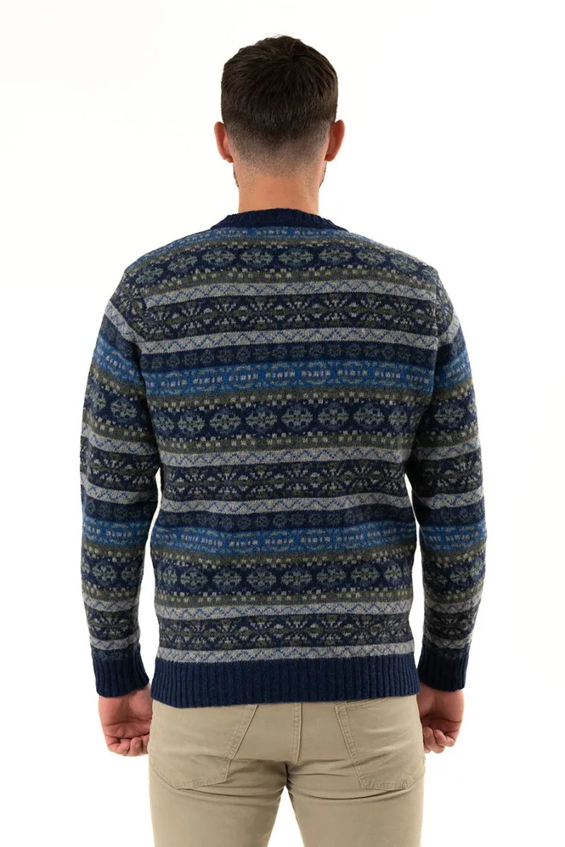 Mens Fair isle Drumtochty Jumper - Blue