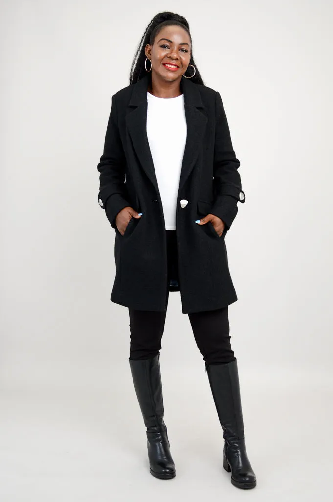 Milan Coat, Black, Wool