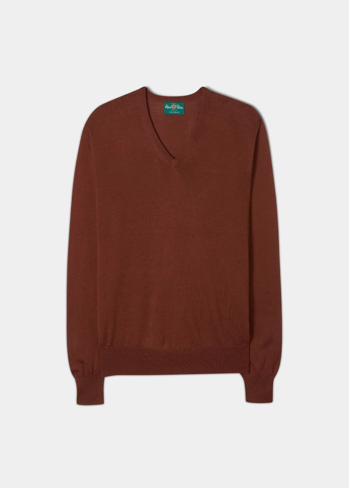 Millbreck Men's Merino Wool Jumper in Rusty - Regular Fit