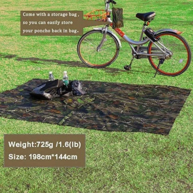 Outdoor Military Waterproof Rain Coat - 3 In 1  Lightweight Reusable Camping Hiking Raincoat Poncho for Men and Women